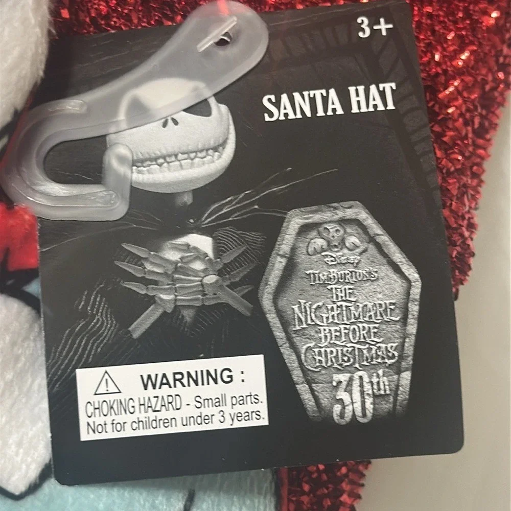 Disney Nightmare Before Christmas Santa Hat Jack Sally Season's Creepings 30th
